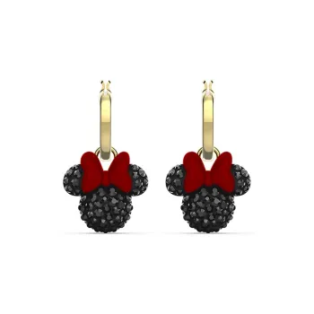 Swarovski Mickey & Minnie Faux Crystal Stone Earrings Women's Black/Gold Color