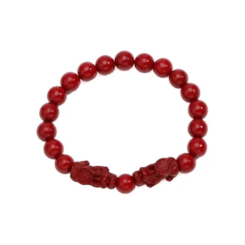Tanner Reconstructed Cinnabar Jade Bracelets Unisex
