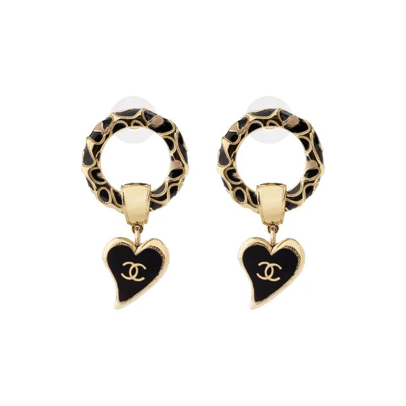 CHANEL Metal Hoop Earrings Women's-1