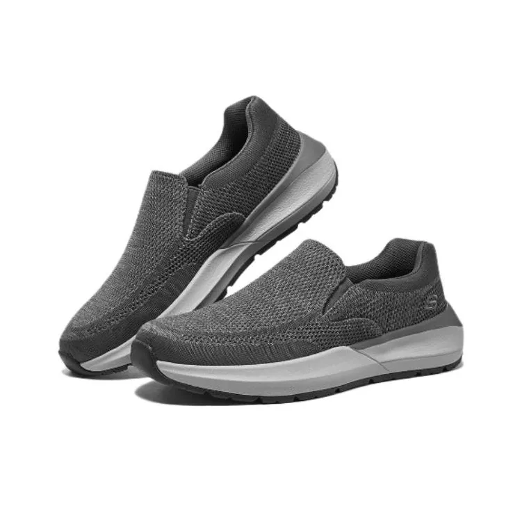 Skechers Cushioning, Wear Resistant Low Top Casual Shoes Men's Gray-3