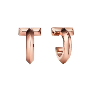 TIFFANY & CO. T Earrings Women's Rose Gold