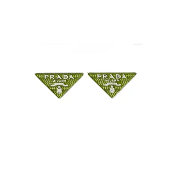 PRADA Sterling Silver Earrings Women's Green