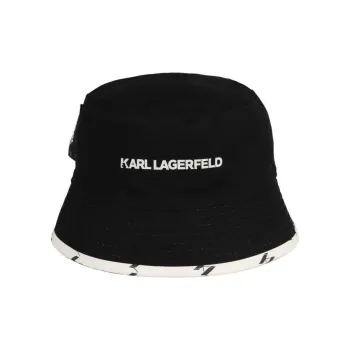 KARL LAGERFELD / Karl Lagerfeld Jeans Logo appliqúe Reversible Bucket Hat
