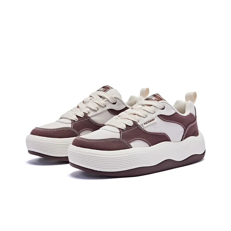 QIAODAN Slip Resistant, Abrasion Resistant, Balance, Lightweight Low Top Skateboard Shoes Women's Brown-2