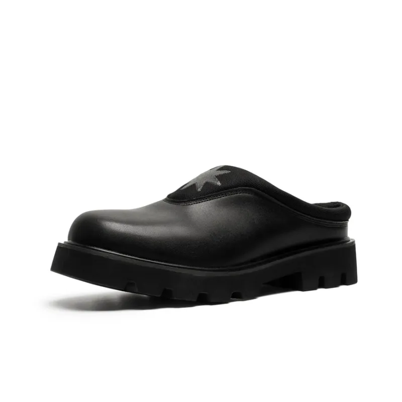 Lady's House Wrap-toe Slippers Men's Black-1