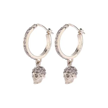 Alexander McQueen Skull Embellished Hoop Earrings