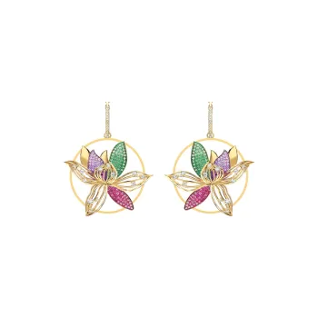 Swarovski Earrings Women's Dark Color Gradient