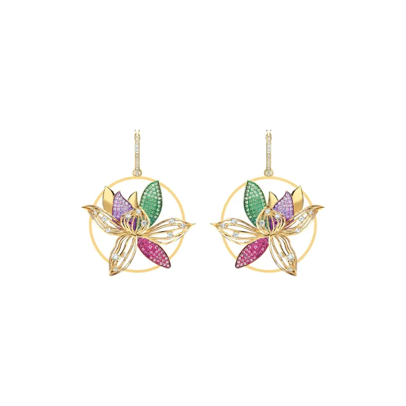 Swarovski Earrings Women's Dark Color Gradient-0