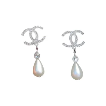 CHANEL Earrings Unisex Silver