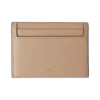 Mulberry Embossed Grained Leather Credit Card Holder Card Case Women's Maple Leaf Brown