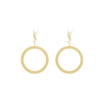 SAINT LAURENT Cassandre Pendant Hoop Earrings