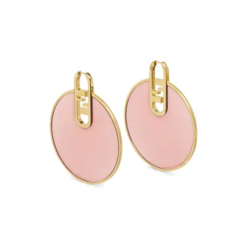 FENDI Earrings Women's Gold/Pink