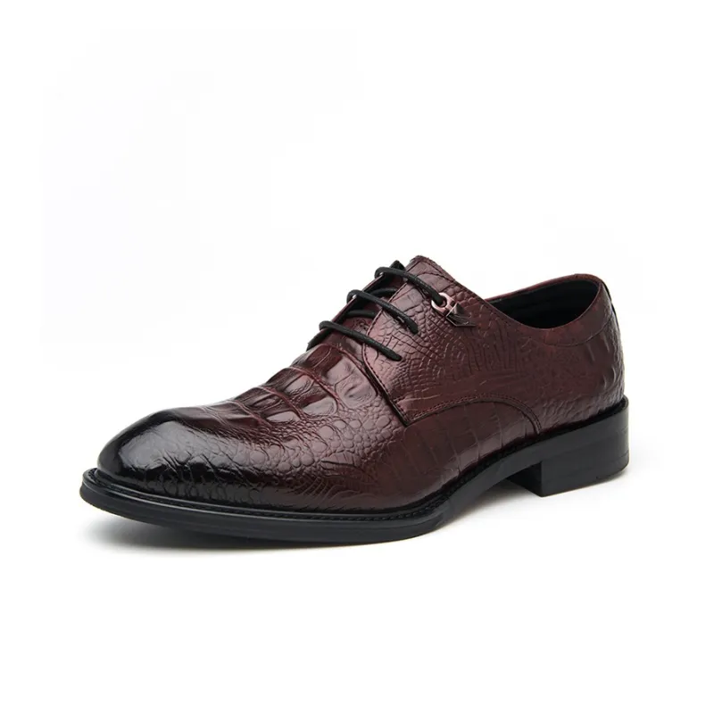 KACHILANG Dress Shoes Men Low Top Black/Red-4