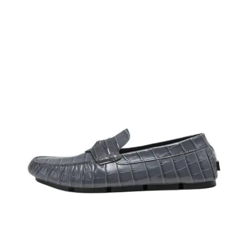VERSACE Medusa Croc effect Leather Loafers