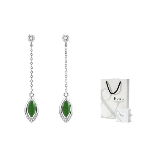 EZRA Hetian Jade Earrings Women's Green