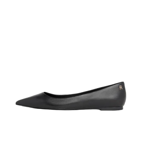 Tommy Hilfiger Essential Pointed Leather Ballerina Shoes