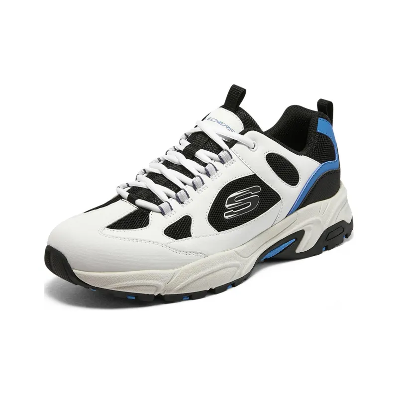 Skechers Cushioning Wear Resistant Low Top Chunky Sneakers Men's White Blue-2