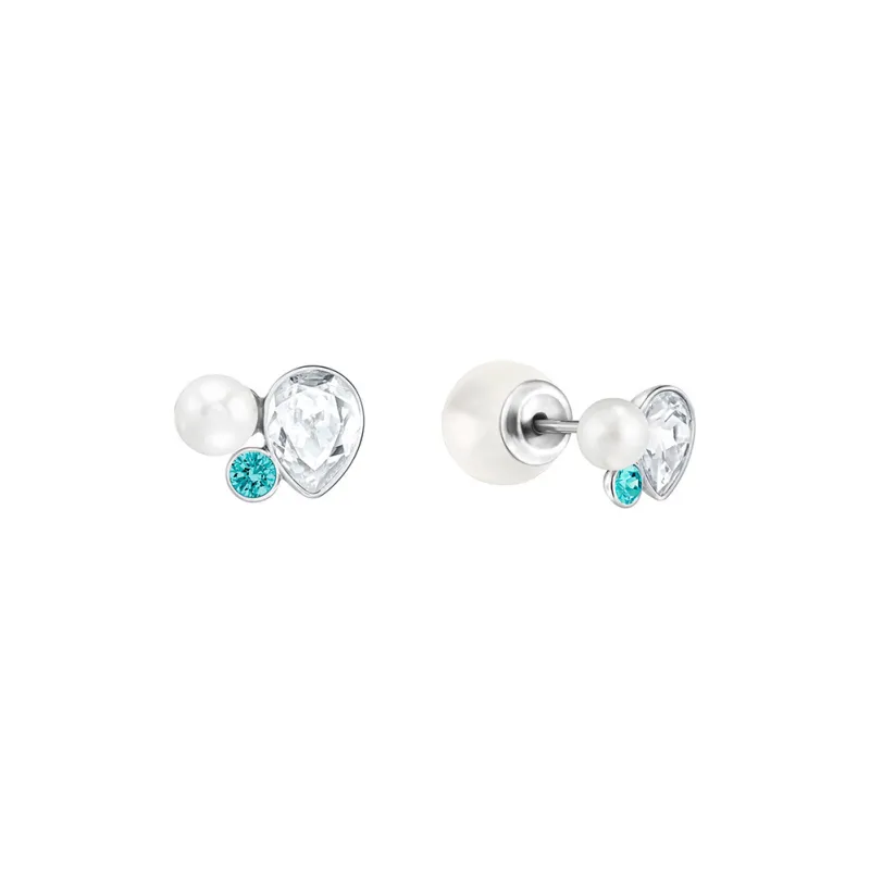 Swarovski Extra Earrings Women's Blue With White Lettering-1