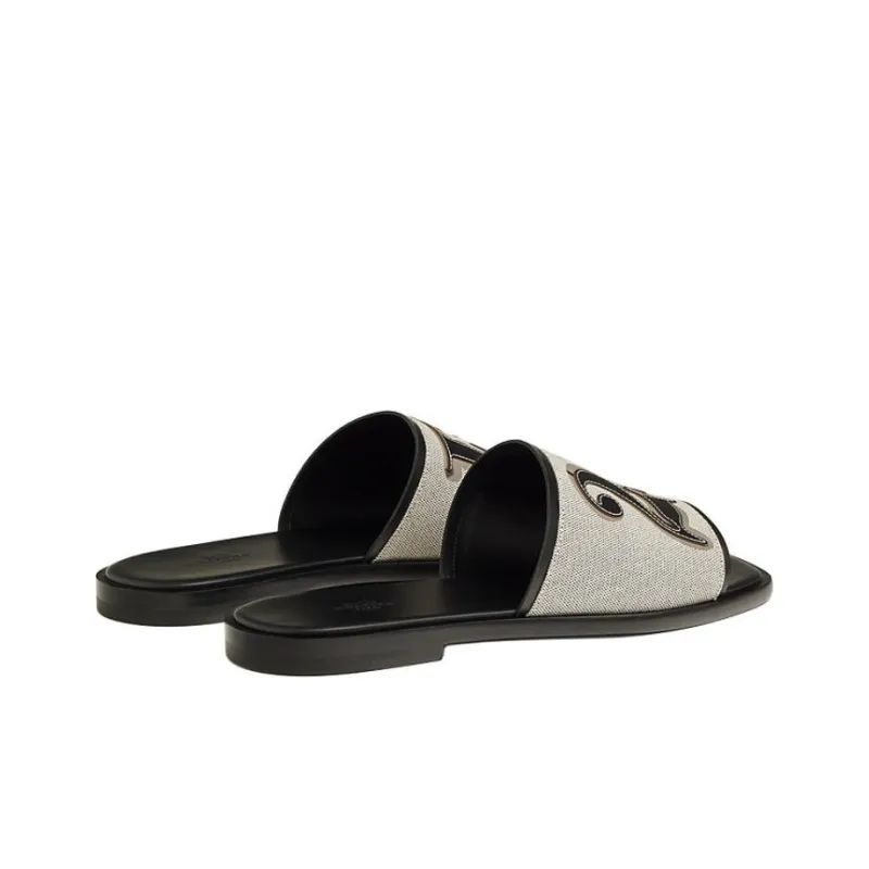 HERMES Slide Slippers Men's Black-3