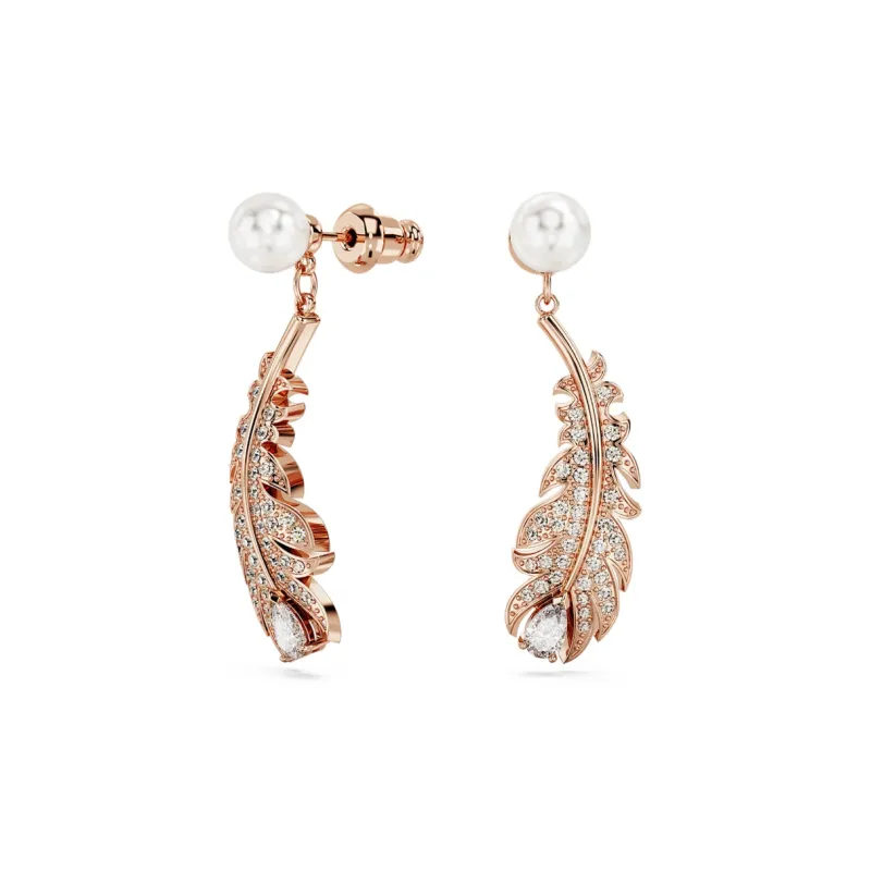 Swarovski Nice Faux Crystal Earrings Women's Rose Gold-1