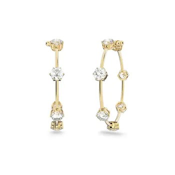 Swarovski Gold Tone Plated Earrings Women's White