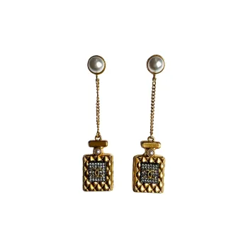CHANEL Earrings Unisex Gold
