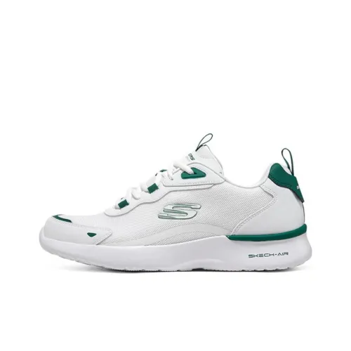 Skechers Durable Breathable Low-Top Casual Running Shoes Men's White Green