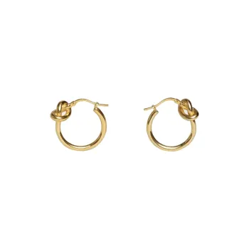 CELINE Knot Small Hoops In Brass With Gold Finish
