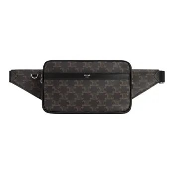 CELINE Triomphe Canvas With Calfskin Fanny Pack Men's Black