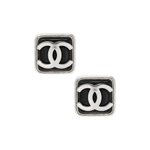 CHANEL Earrings Women's Silver/Black