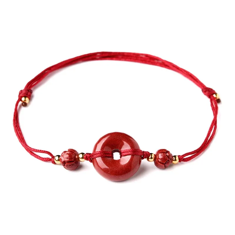 Lingfei Cinnabar Jade Anklet Women's-0