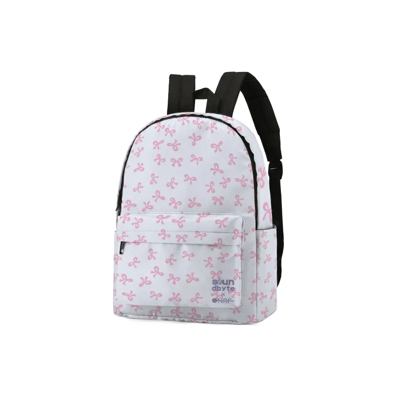 HINY Polyester Backpack Regular Unisex White Pink-1