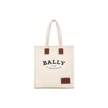 BALLY Fabric Tote Bag, Shopping Bag, Shoulder Bag Women's Beige