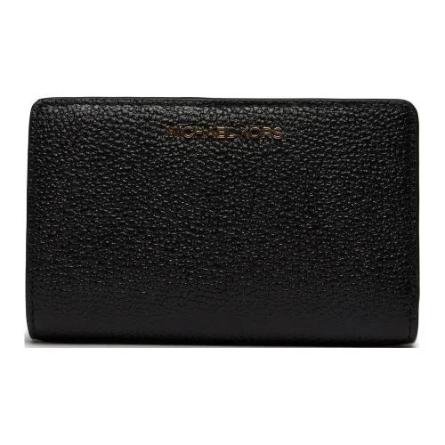 MICHAEL KORS Hammered Texture Leather Wallet Women's Black