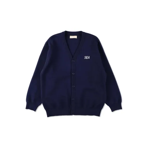 WIND AND SEA Cashmere Sweaters Unisex Marine Blue