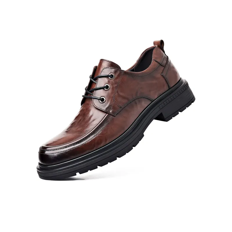 XIAOTOULANG Dress Shoes Men Low Top Black/Brown-12