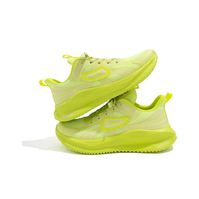 HUANQIU Balance Height Increasing Low Top Running Shoes Men's Green-2