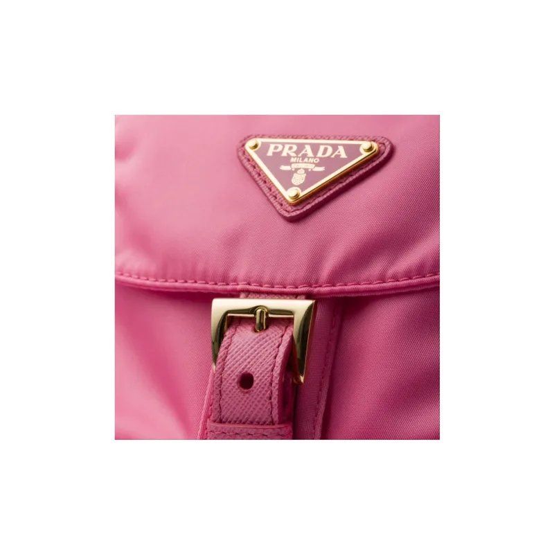 PRADA Re-Nylon Fabric Backpack Small Size Women's Begonia Pink-4
