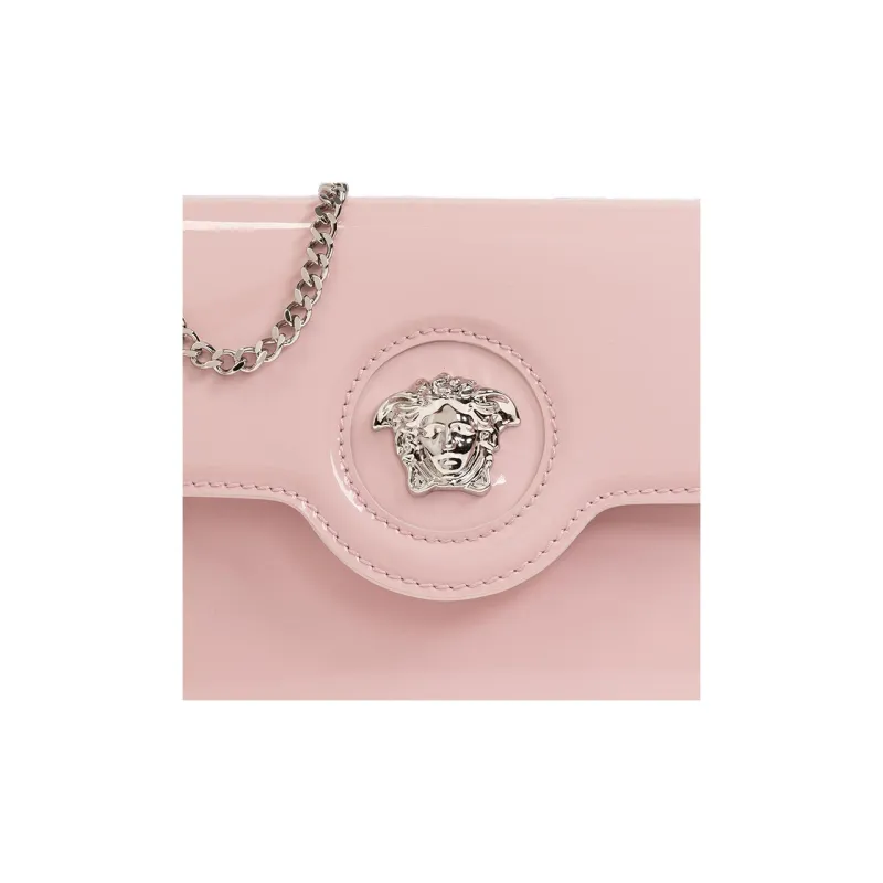 VERSACE Lambskin Shoulder Bag Clutch Women's Pink-3