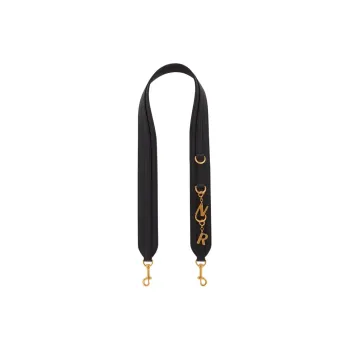 Mulberry Grained Cow Leather Personalized Shoulder Strap Bag Strap Small Size Women's Black