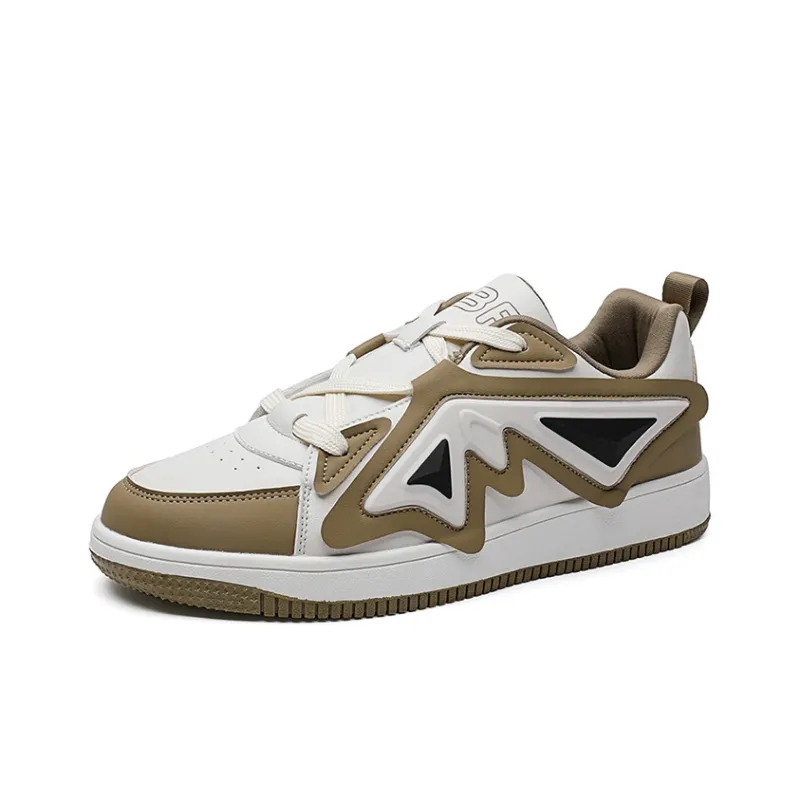 ABIDJAN Low-Top Skateboard Shoes Unisex Gray Khaki Black White-1
