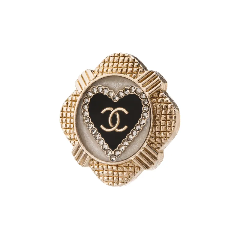 CHANEL Earrings Women's Gold/Black/White-1