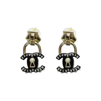 CHANEL Earrings Women's Black