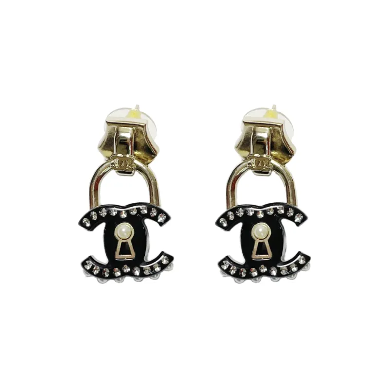 CHANEL Earrings Women's Black-0