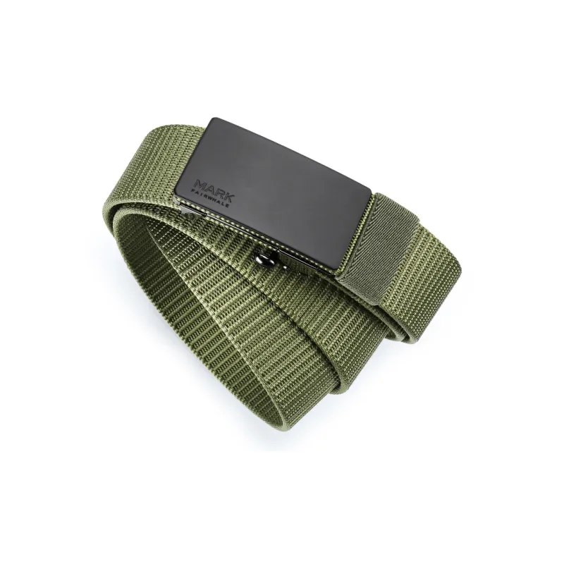 FAIRWHALE Solid Color Minimalist Style Automatic No Button Pants Belt Men's Width 3.5CM-3