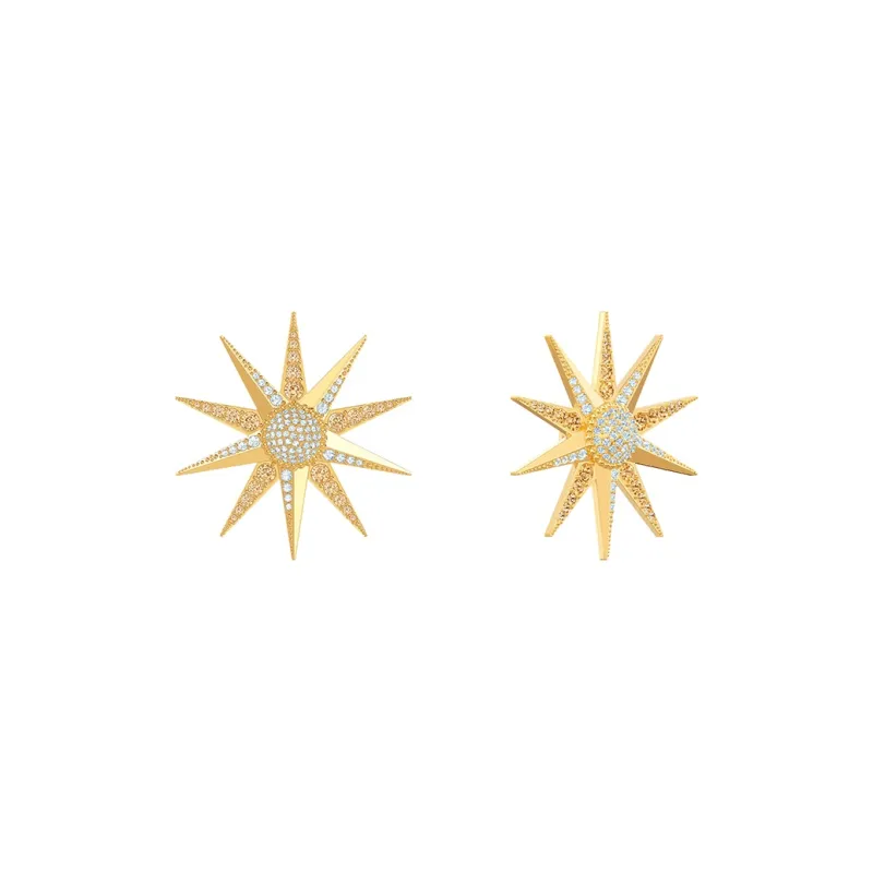 Swarovski Lucky Goddess Earrings Women's Gold Plated-3