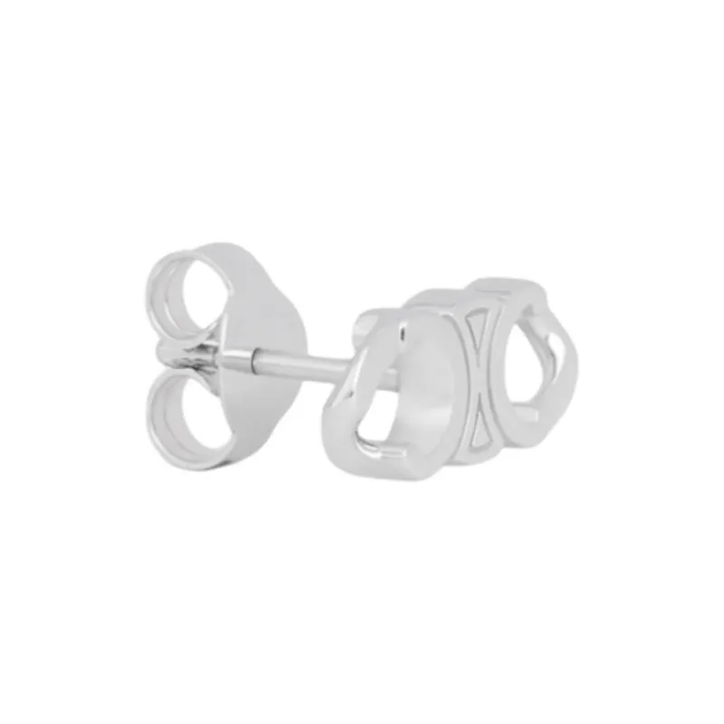 CELINE Brass Earrings Men's Silver-1