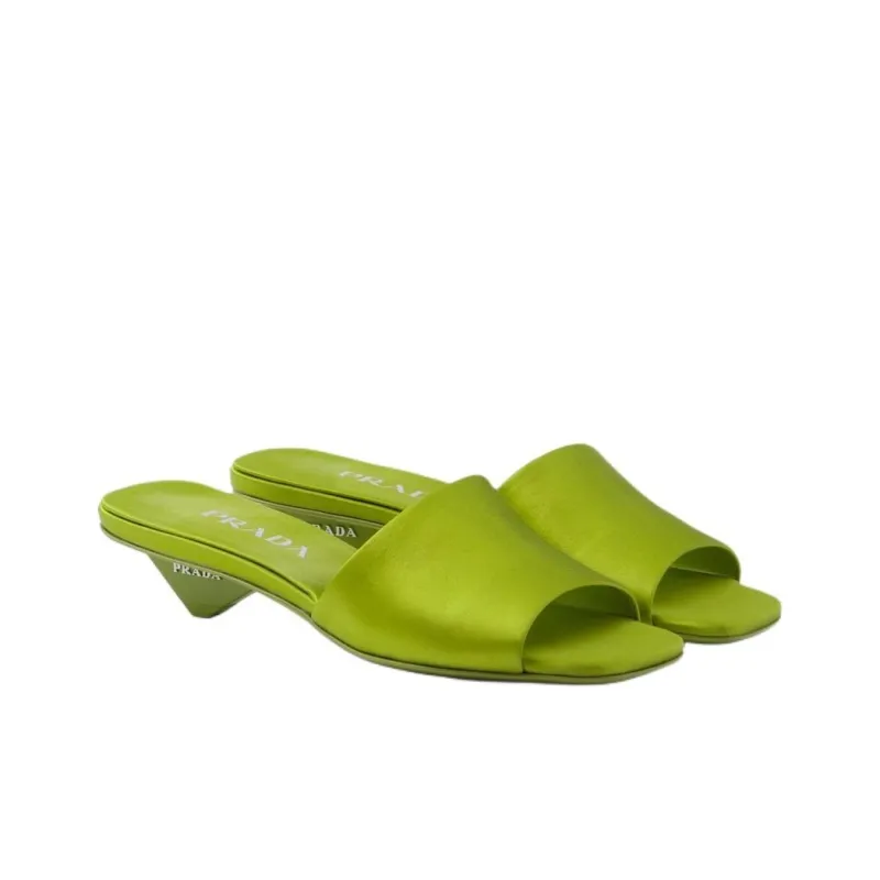 PRADA 35mm Triangle-heel Satin Mules-2