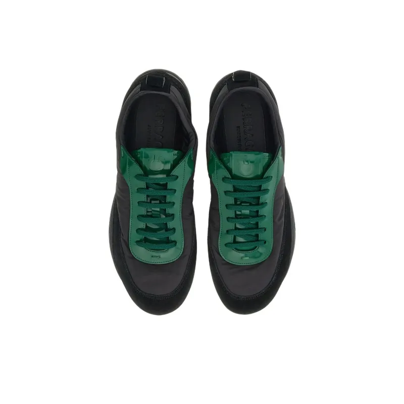FERRAGAMO Leather-trim Lace-up Sneakers-3