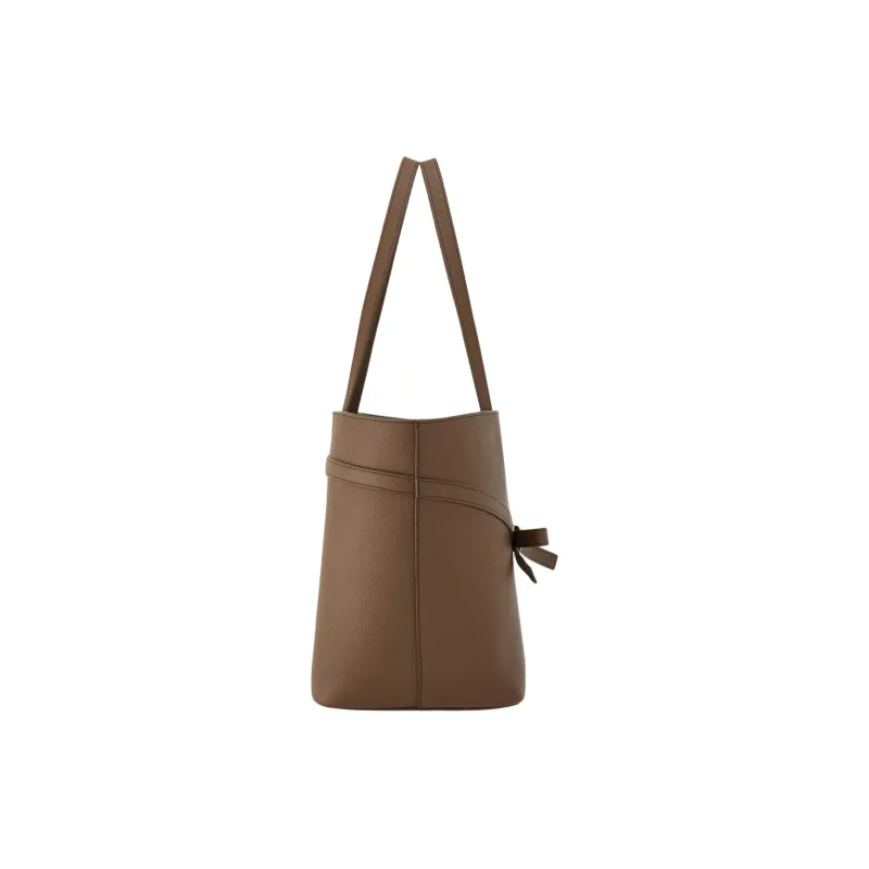 FERRAGAMO Vara Cow Leather Tote Bag Shopping Bag Handbag Medium Size Women's Dark Brown-1
